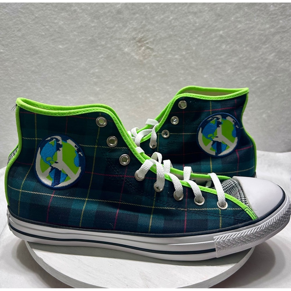 Converse Chuck Taylor All Star Plaid World Peace High Top Mens 12 167367F NEW
